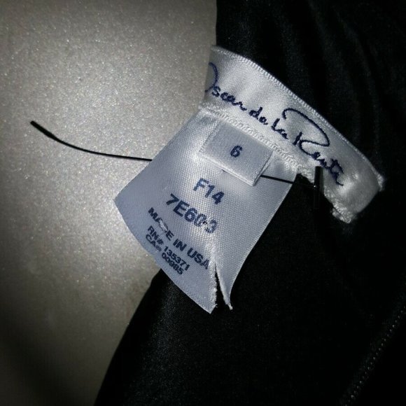 ◇$6,000 OSCAR DE LA RENTA BLACK BLUE EXCLUSIVE BEADED EMBROIDERED SILK DRESS 6 - Picture 11 of 16